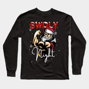 Swoly Night Christmas Santa Bodybuilder Long Sleeve T-Shirt